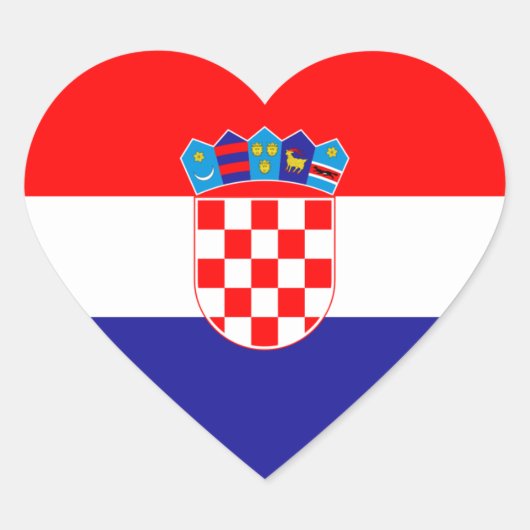 クロアチア/クロアチア/クロアチアハート国旗 ハートシール (正面)