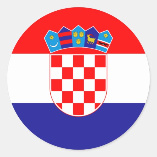 クロアチア/クロアチア/クロアチア国旗 ラウンドシール (正面)