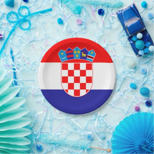 クロアチア（クロアチア）フラグ ペーパープレート (パーティー)