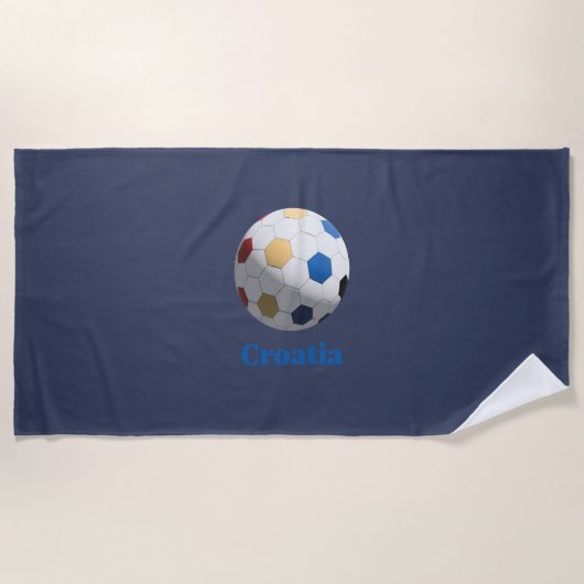 クロアチア サッカー ビーチタオル (正面)