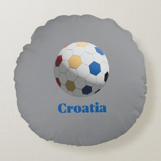 クロアチア サッカー ラウンドクッション (正面)