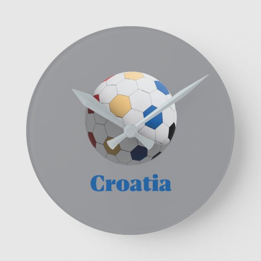 クロアチア サッカー ラウンド壁時計 (正面)