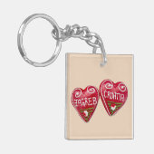 クロアチア，ザグレブ：ハート型苔癬 キーホルダー (正面左)