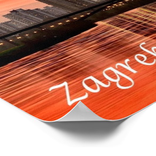 クロアチア – ザグレブ –  ポスター (角)