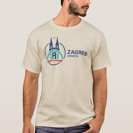 クロアチア ザグレブ ヨーロッパ Tシャツ (正面)