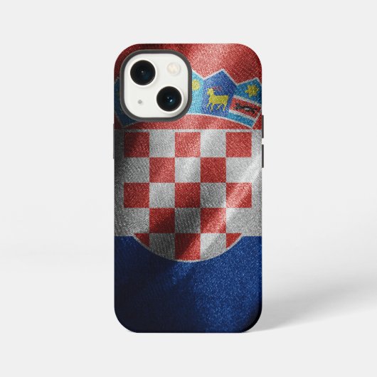 クロアチア シルク旗 iPhoneケース (裏面)