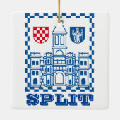 クロアチア，スプリットのコート セラミックオーナメント (裏面)