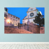 クロアチア，スプリットの階段と教会の夜景 キャンバスプリント (インサイチュ (ウッドフロア))