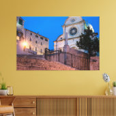 クロアチア，スプリットの階段と教会の夜景 キャンバスプリント (インサイチュ (リビング))