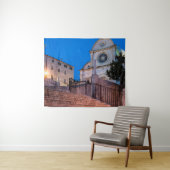 クロアチア，スプリットの階段と教会の夜景 タペストリー (インサイチュ(横))