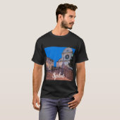 クロアチア,スプリットの階段と教会の夜景 Tシャツ (正面フル)