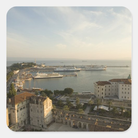 クロアチア、ダルマチア、スプリット。リヴァのビュー スクエアシール (正面)