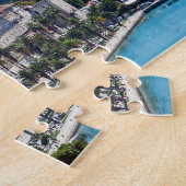 クロアチア ダルマチア スプリト市街地の海岸沿いの空中展望 ジグソーパズル (側面)