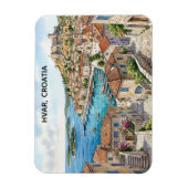 クロアチア ハヴァル 水彩 全景 ビュー 旅行 マグネット (縦)