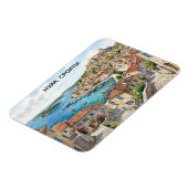 クロアチア ハヴァル 水彩 全景 ビュー 旅行 マグネット (左側)