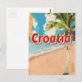 クロアチア ビンテージ 旅行ポスター ポストカード (正面/裏面)