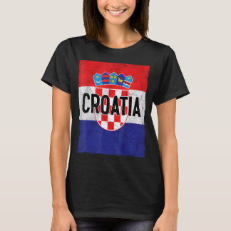 クロアチア フラグ クロアチアのルーツ Hrvatske クロアチア ザグレブ Tシャツ
