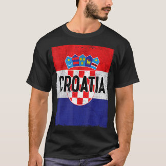 クロアチア フラグ クロアチアのルーツ Hrvatske クロアチア ザグレブ Tシャツ