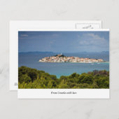 クロアチア、プリモステンからの挨拶 ポストカード (正面/裏面)