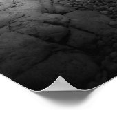 クロアチア,ラバクのビーチのB&W長期暴露 ポスター (角)