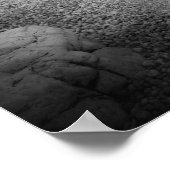 クロアチア，ラバクのビーチのB&W長期暴露 ポスター (角)