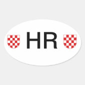 クロアチア 楕円形シール (正面)