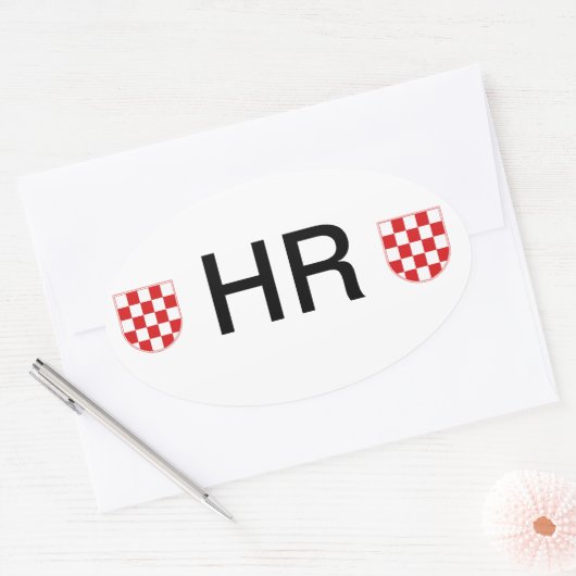 クロアチア 楕円形シール (封筒)