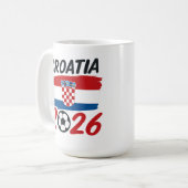 クロアチア 2026 サッカー ファン デザイン 国旗の色 コーヒーマグカップ (正面左)