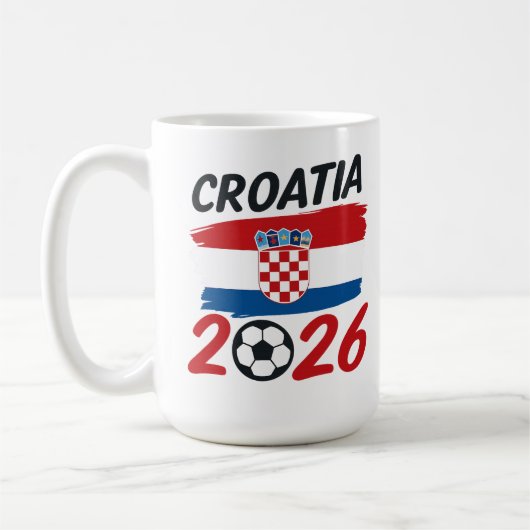クロアチア 2026 サッカー ファン デザイン 国旗の色 コーヒーマグカップ (左)
