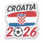 クロアチア 2026 サッカー ファン デザイン 国旗の色 シール (正面)