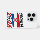 クロアチア 2026 サッカー ファン デザイン 国旗の色 iPhoneケース (裏面横)