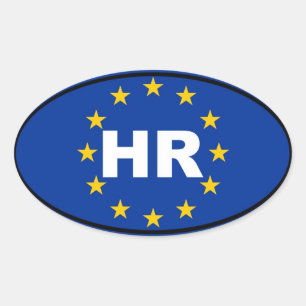 クロアチア – HR – ヨーロッパ 楕円形シール
