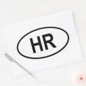 クロアチア「HR」 楕円形シール (封筒)