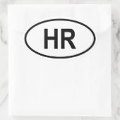 クロアチア「HR」 楕円形シール (バッグ)