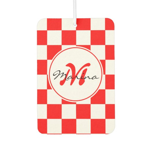 クロアチア | Hrvatska |名前モノグラム カーエアーフレッシュナー (正面)