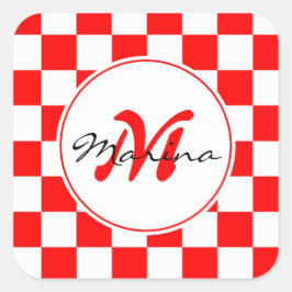 クロアチア | Hrvatska |名前モノグラム スクエアシール