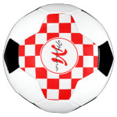 クロアチア | Hrvatska |名前モ市松模様にノグラム  サッカーボール (回転)