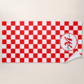 クロアチア | Hrvatska |名前モ市松模様にノグラム ビーチタオル (正面)