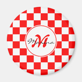 クロアチア | Hrvatska | 市松模様 モノグラム マグネット