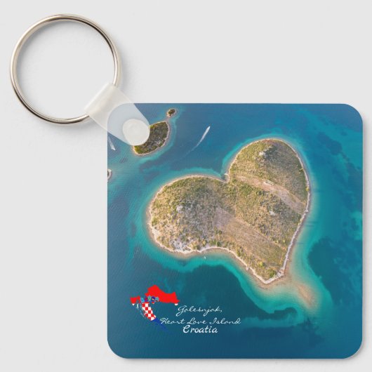 クロアチア | Hrvatska | Galeshnjak、ハート・ラブ・アイランド キーホルダー (正面)