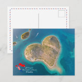 クロアチア | Hrvatska | Galeshnjak、ハート・ラブ・アイランド ポストカード (正面/裏面)