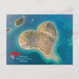 クロアチア | Hrvatska | Galeshnjak、ハート・ラブ・アイランド ポストカード