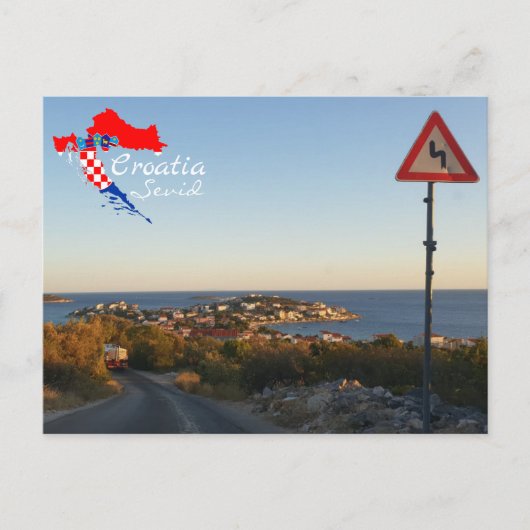 クロアチア | Sevid |アドリア海 | Hrvatska ポストカード (正面)