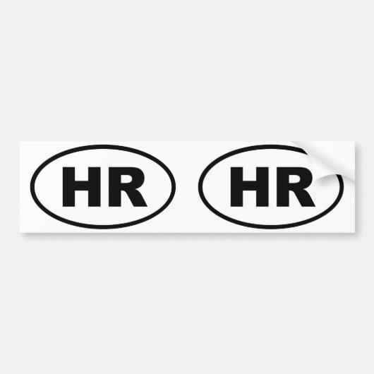 クロアチアHRヨーロッパ楕円 バンパーステッカー (正面)