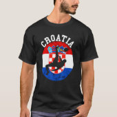 クロアチアHrvatskaサッカーチームクロアチア国旗クロアチア Tシャツ (正面)