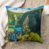 クロアチエレガントアの滝の景色 クッション (ブランケット)