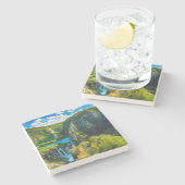 クロアチエレガントアの滝の景色 ストーンコースター (横)