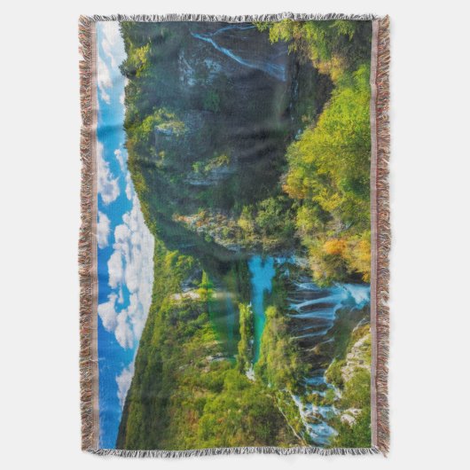クロアチエレガントアの滝の景色 スローブランケット (正面縦)