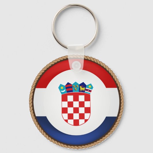 クロアチカッコいいア国旗のシール キーホルダー (正面)