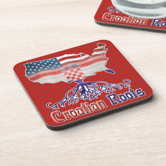 クロアチルーツアメリアンクロアットコースターセット コースター (左側)